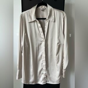H&M Cream Satin Blouse